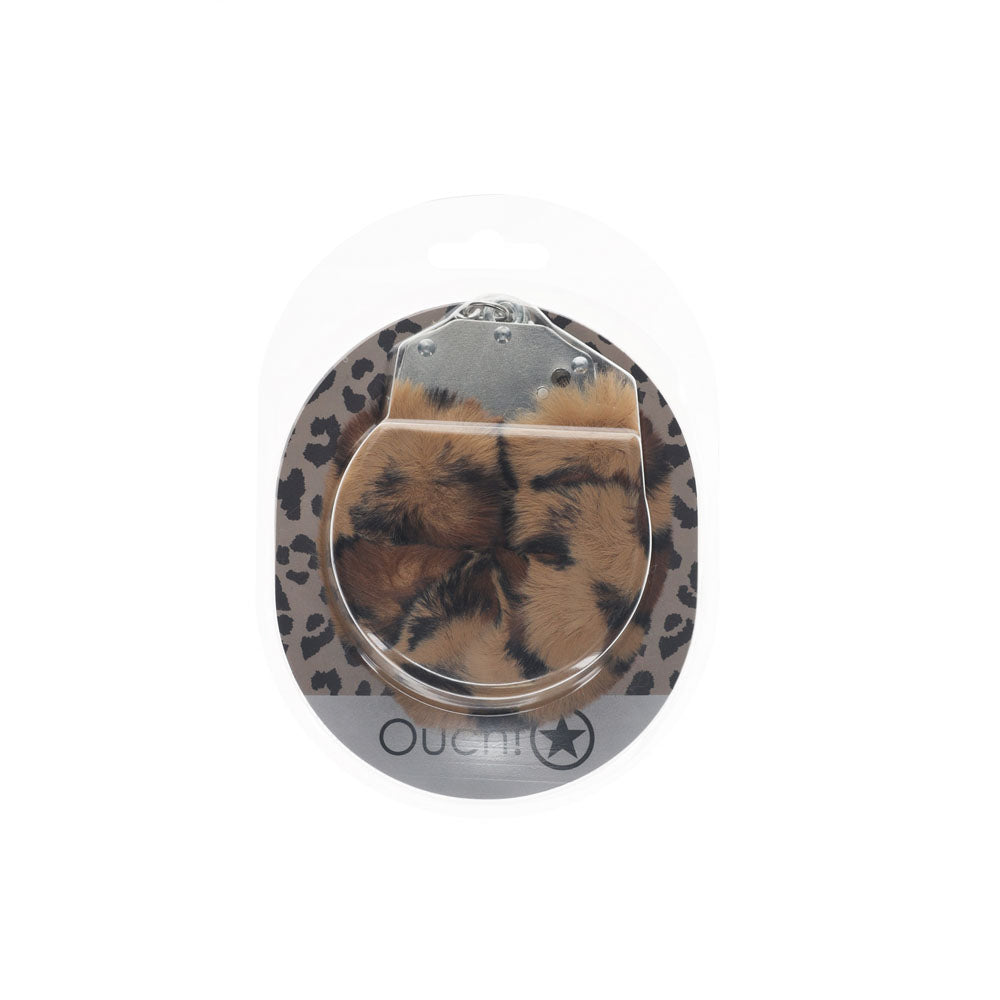 Ouch Heavy-Duty Fluffy Cuffs (Leopard) – Fluffy Handcuff Restraints Secondary image