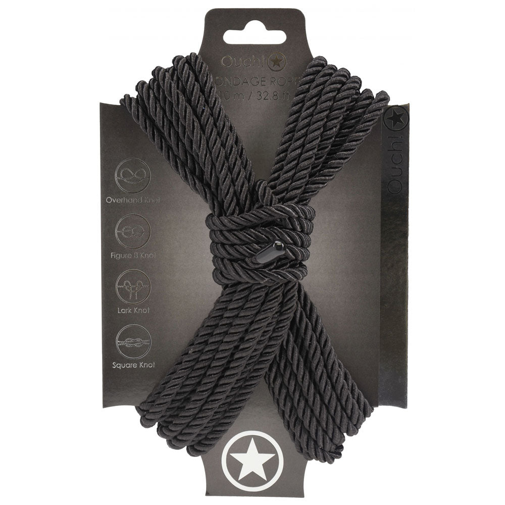 Ouch Bondage Rope – Nylon 10 Metre Length Rope Black Rope