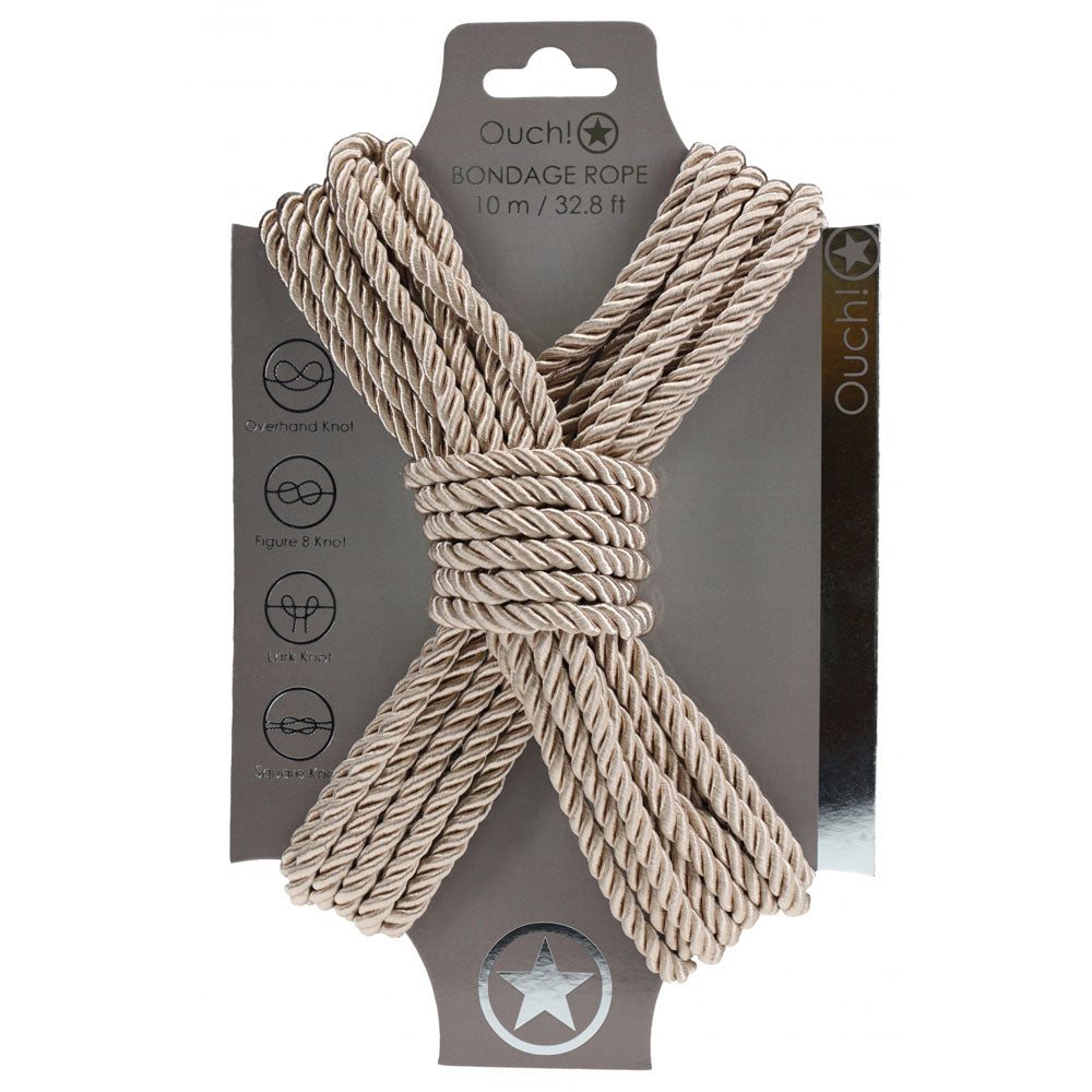 Ouch Bondage Rope 10 Meter Gold Nylon Bondage Rope for Adult Play Gold BONDAGE-TOYS