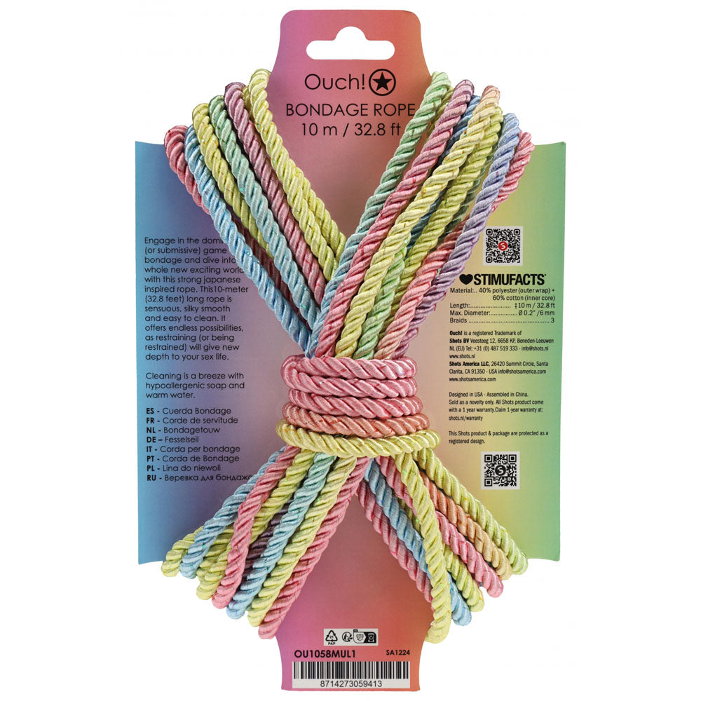 Ouch Bondage Rope (Multicolored) – 10 Meter Nylon Bondage Rope > Bondage Gear > Rope