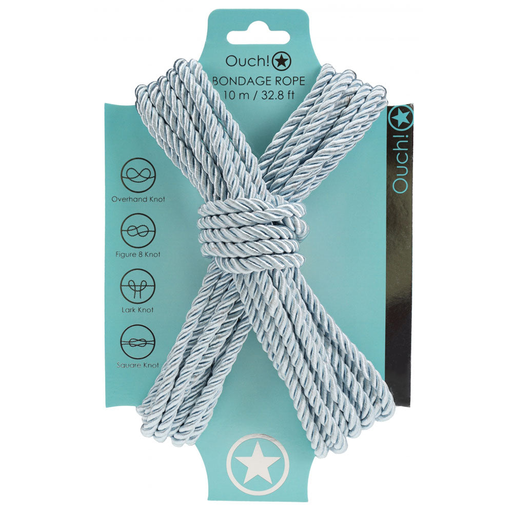 Ouch Bondage Rope 10 Metre Powder Nylon Restraint Rope Blue BONDAGE-TOYS
