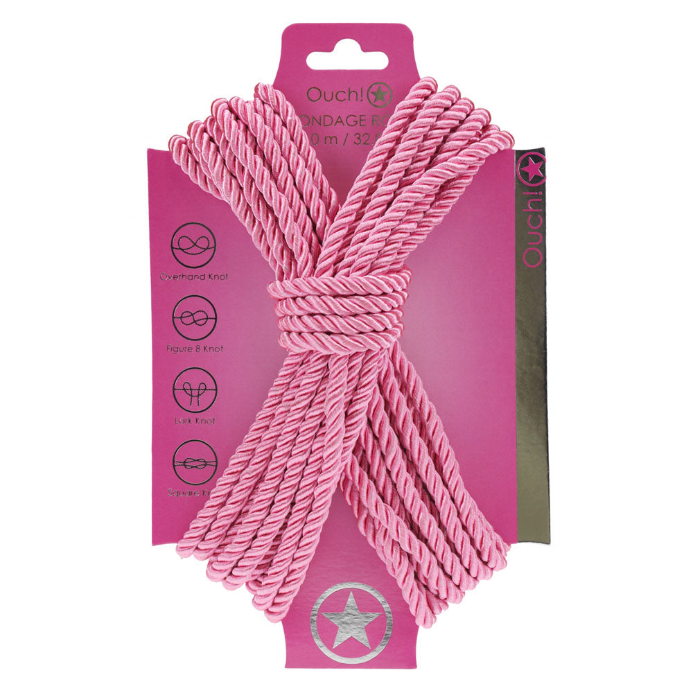 Ouch! Bondage Rope – Japanese Inspired Nylon Bondage Rope 10 Meter Length Bondage Accessory Pink > Bondage Gear > Rope