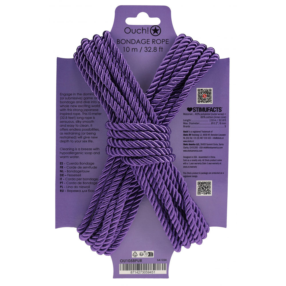 Ouch Bondage Rope 10 Meter Durable Nylon Bondage Rope for Playful Adventures BONDAGE-TOYS