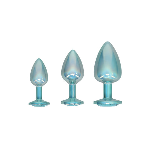 Ouch Paris Collection Metal Anal Plug Set with Gem Bases in Three Sizes > Anal Range > Jewel Butt Plugs