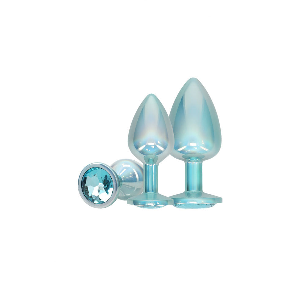 Ouch Paris Collection Metal Anal Plug Set with Gem Bases in Three Sizes > Anal Range > Jewel Butt Plugs