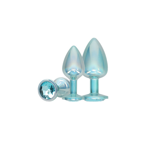 Ouch Paris Collection Metal Anal Plug Set with Gem Bases in Three Sizes > Anal Range > Jewel Butt Plugs