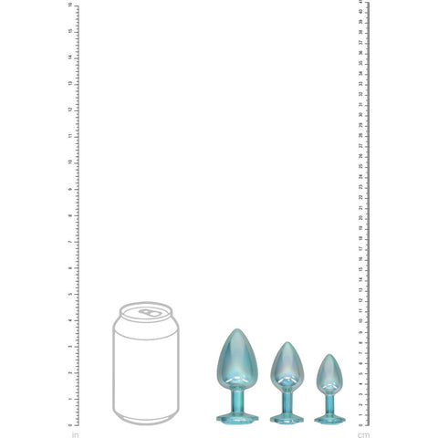 Ouch Paris Collection Metal Anal Plug Set with Gem Bases in Three Sizes > Anal Range > Jewel Butt Plugs