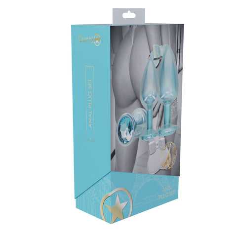 Ouch Paris Collection Metal Anal Plug Set with Gem Bases in Three Sizes > Anal Range > Jewel Butt Plugs