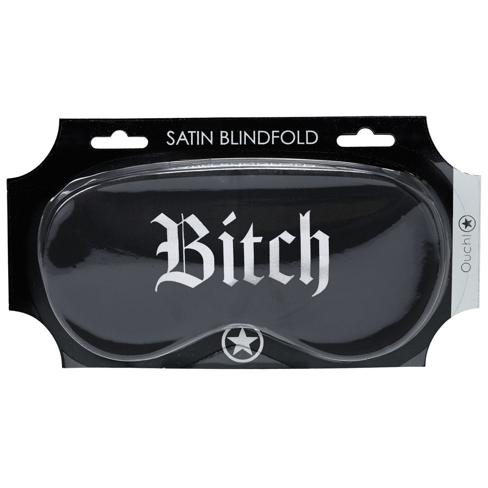 Ouch Satin Mask (Bitch) – Printed Eye Mask Black > Bondage Gear > Blindfolds Main image