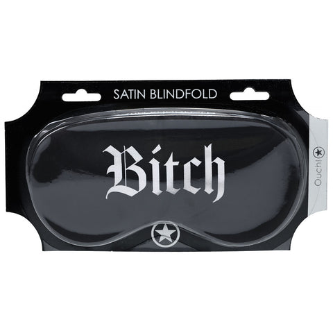 Ouch Satin Mask (Bitch) – Printed Eye Mask Black > Bondage Gear > Blindfolds