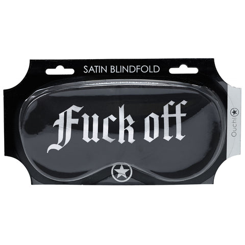 Ouch! Satin Mask – "Fuck off" Printed Luxurious Eye Mask Black > Bondage Gear > Blindfolds