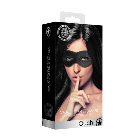 Ouch! Velvet & Velcro Adjustable Open Eye Mask - Restraint Masks
