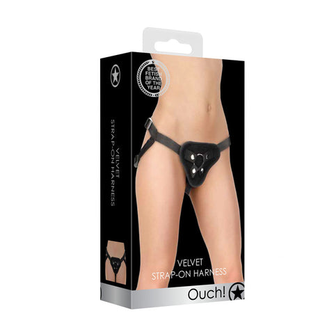 OUCH! Velvet & Velcro Adjustable Strap-On Harness with O-Ring STRAP-ONS