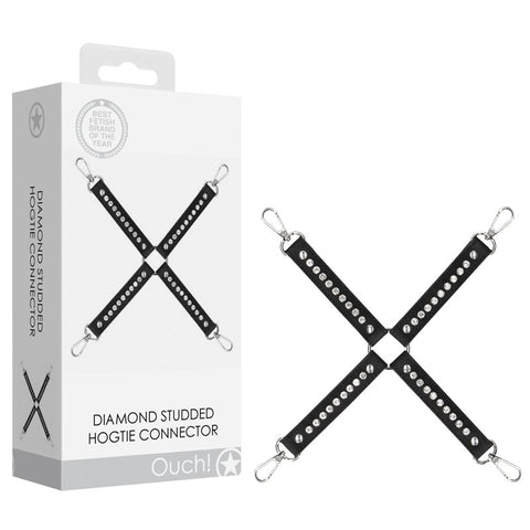 Ouch Diamond Studded Hogtie Restraint Adult Sex Toy Black > Bondage Gear > Restraints