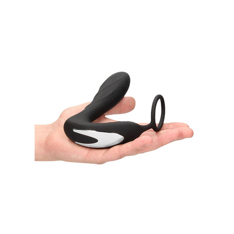 Ouch E-Stim Vibrating Butt Plug and Cock Ring USB Rechargeable Black Adult Sex Toy E-STIM TOYS