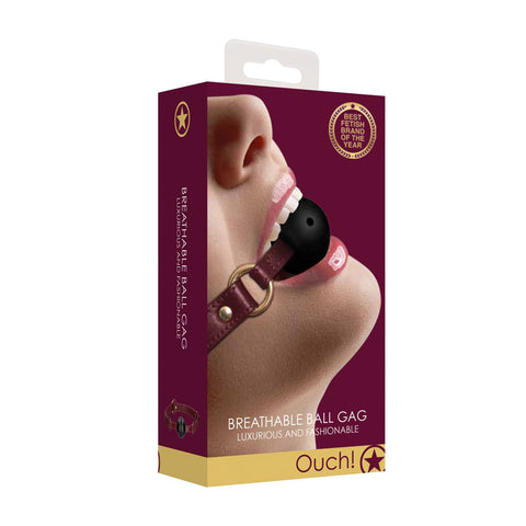 Ouch Halo Breathable Ball Gag Burgundy Mouth Restraint Gags