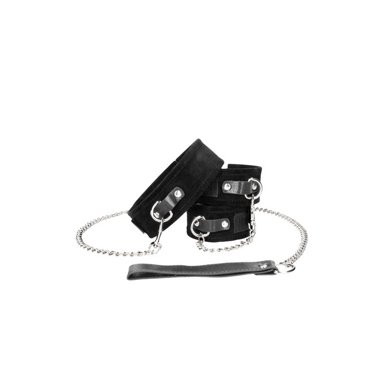 Ouch Velcro Collar With Leash And Hand Cuffs Restraints Set > Bondage Gear > Restraints