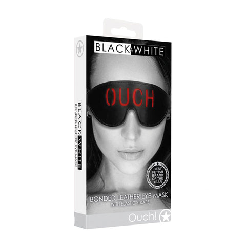 Ouch White Bonded Leather Eye Mask Ouch Eye Restraint Black > Bondage Gear > Blindfolds