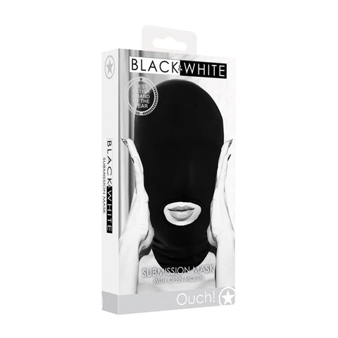 Ouch White Submission Mask Hood for Sensory Exploration Black Black > Bondage Gear > Bondage Hoods