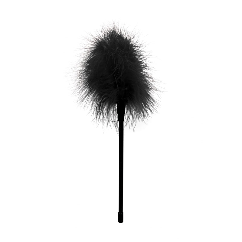 Ouch Black and White Feather Tickler Black Feather Crop Whips & Paddles