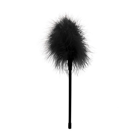 Ouch Black and White Feather Tickler Black Feather Crop Whips & Paddles