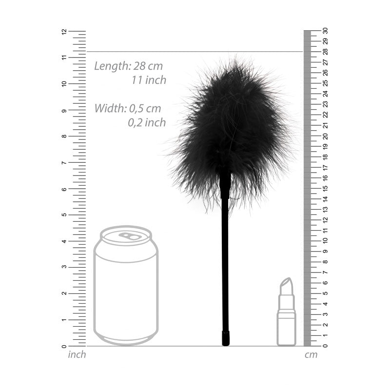 Ouch Black and White Feather Tickler Black Feather Crop Whips & Paddles