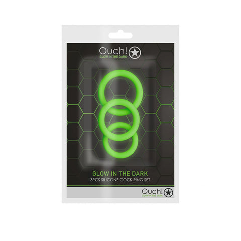 Glow In The Dark Cock Ring Set of 3 COCK RING Set