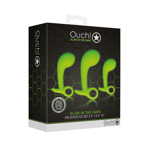 Ouch Glow In The Dark Prostate Kit Set of 3 Prostate Tools