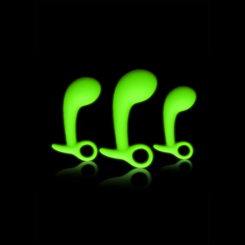 Ouch Glow In The Dark Prostate Kit Set of 3 Green Prostate Tools