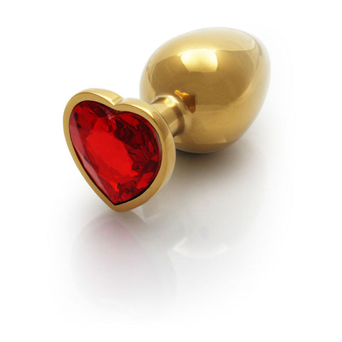 Ouch Heart Gem Gold Butt Plug Large > Anal Range > Jewel Butt Plugs