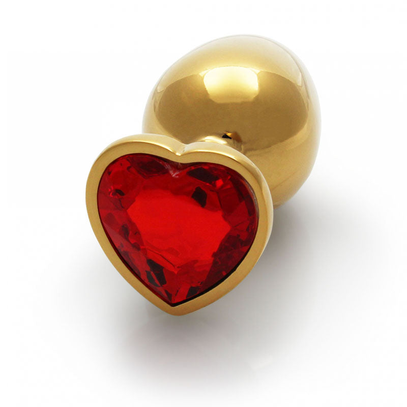 Ouch Heart Gem Gold Butt Plug Large > Anal Range > Jewel Butt Plugs Main image