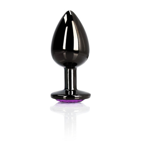 Ouch Heart Gem Gunmetal Large Butt Plug > Anal Range > Jewel Butt Plugs
