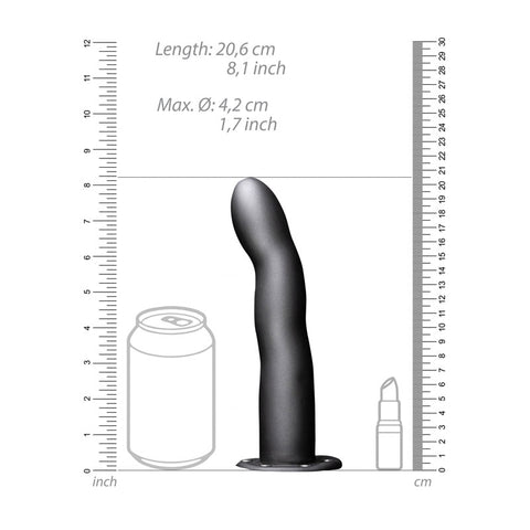 Ouch Curved Hollow Strap On 8 Inch 20 Centimeter Gunmetal Grey STRAP-ONS