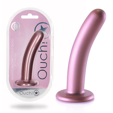 Ouch Smooth Silicone G Spot Dildo 6 Inch 14 5 Centimeter Rose Gold Dongs Neutral