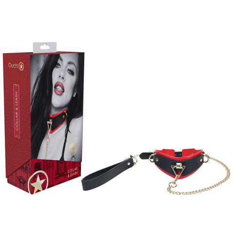Ouch Milan Collection Collar with Leash for Adults Black > Bondage Gear > Collars
