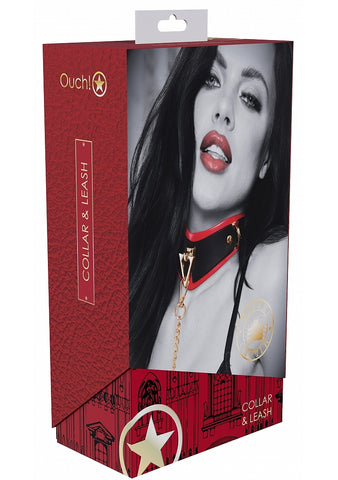 Ouch Milan Collection Collar with Leash for Adults Black > Bondage Gear > Collars