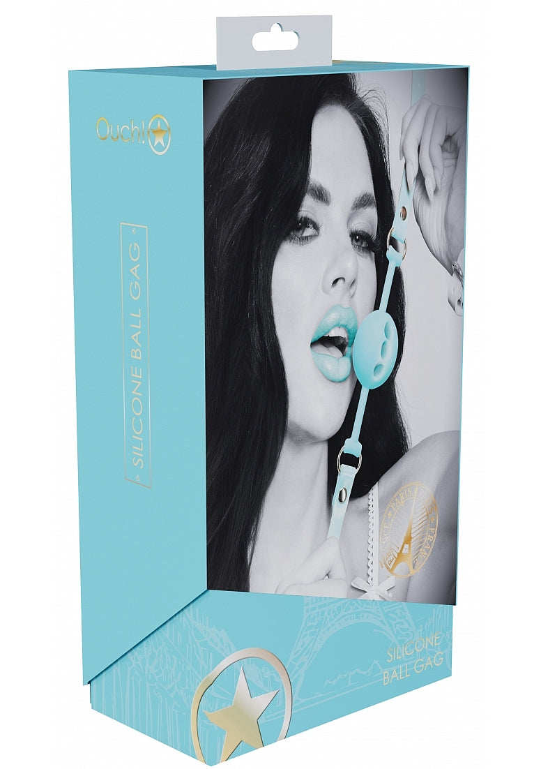Ouch Paris Collection Silicone Ball Gag Blue Gags