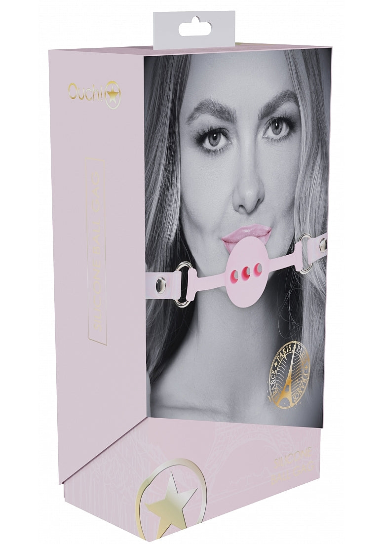 Ouch Paris Collection Silicone Ball Gag Pink Gags