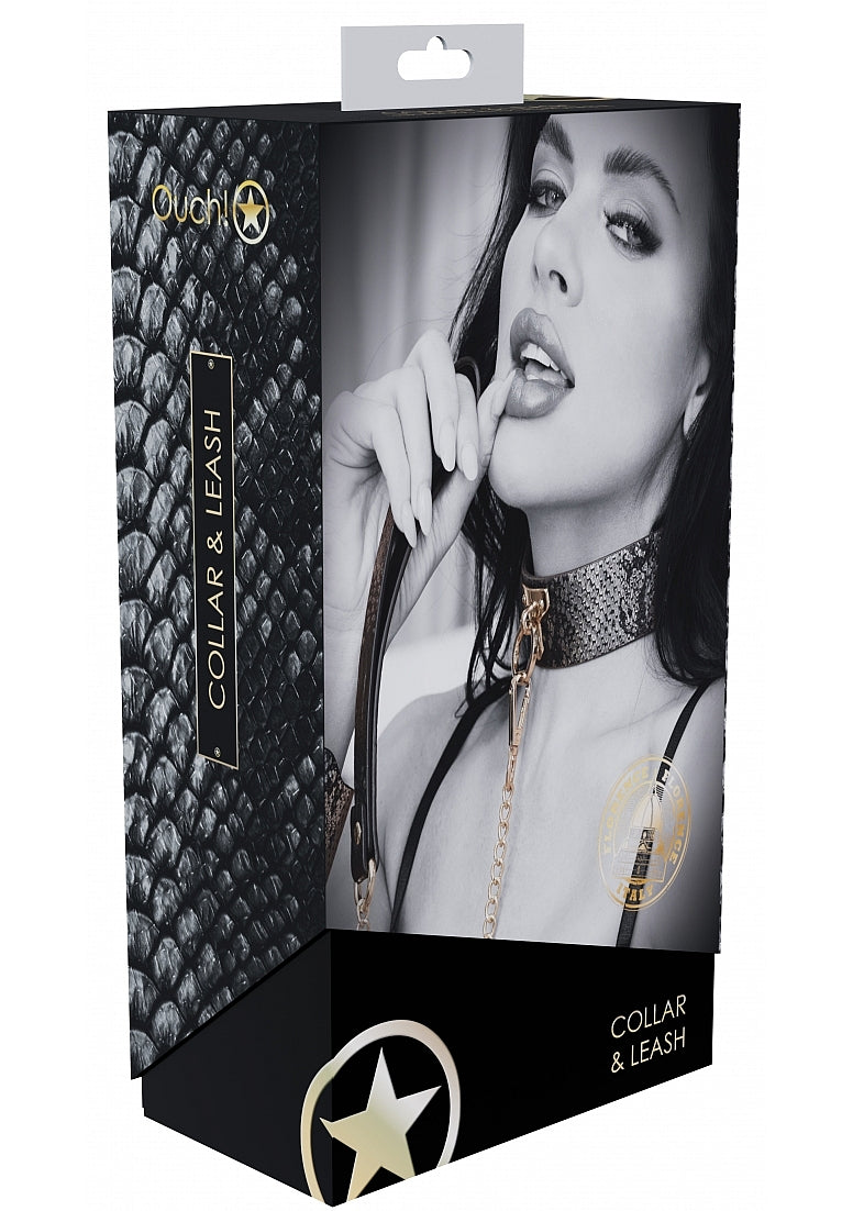 Ouch Florence Collection Collar with Leash Set Black > Bondage Gear > Collars