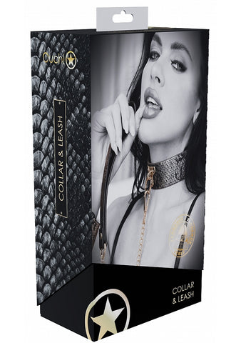 Ouch Florence Collection Collar with Leash Set Black > Bondage Gear > Collars