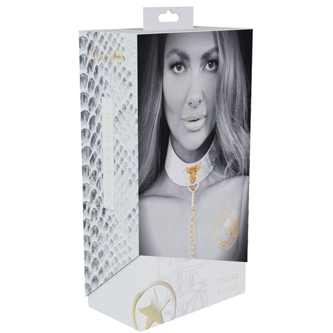Ouch Florence Collection PU Leather Collar with Leash Set > Bondage Gear > Collars & Leashes