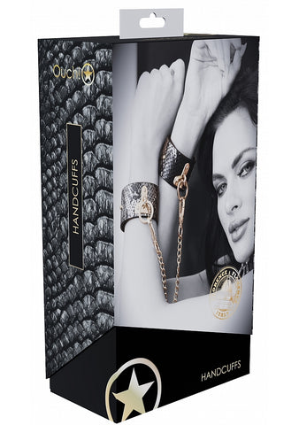 Ouch Florence Collection Handcuffs High Quality Bonded Leather Black > Bondage Gear > Handcuffs