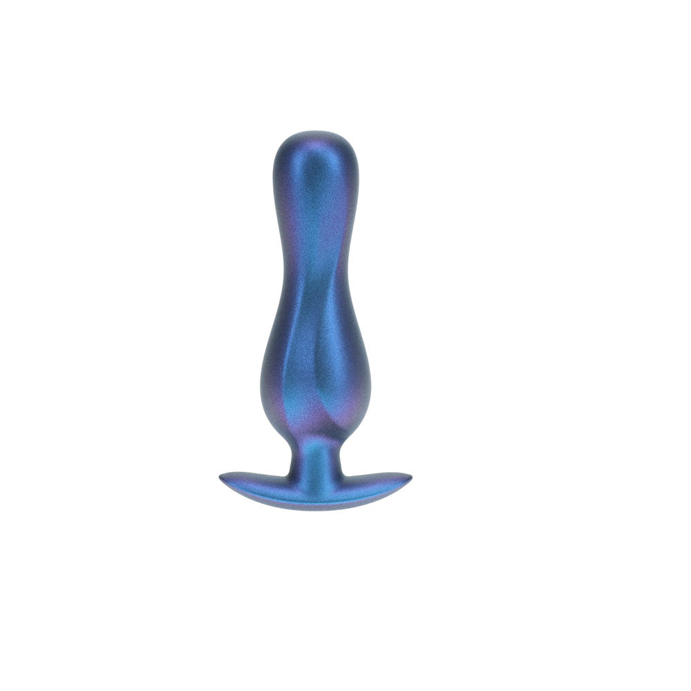 OUCH! Curvy Anal Plug 11.7 cm Metallic Blue Silicone Butt Plug Secondary image