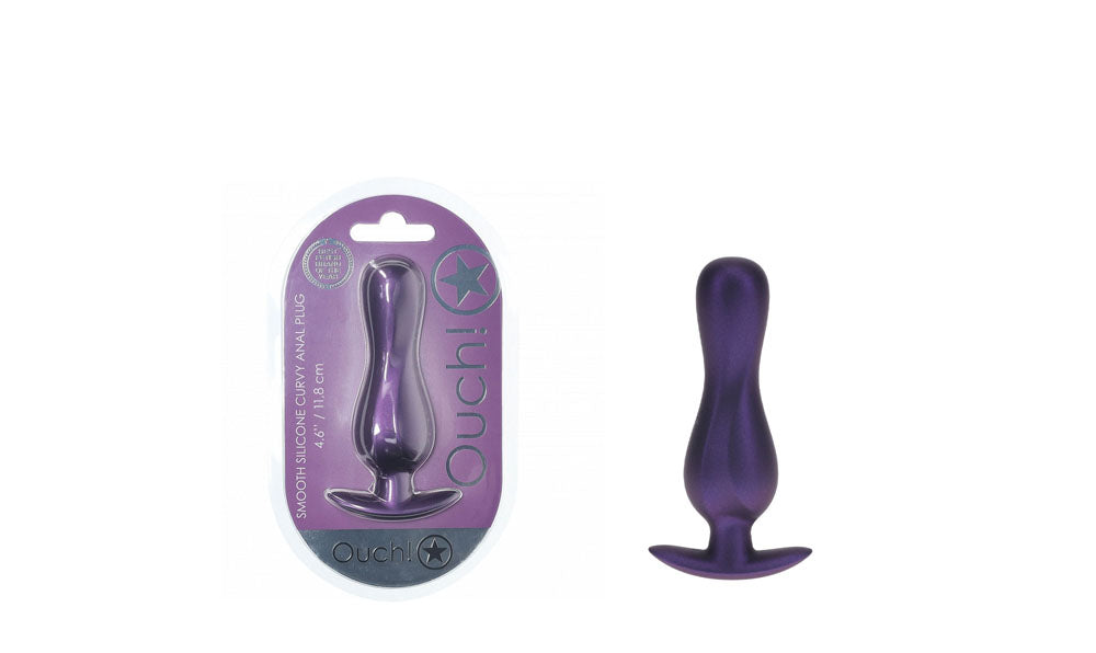 OUCH Curvy Anal Plug 11.7 cm Metallic Purple Butt Plug Default Title Butt Plugs