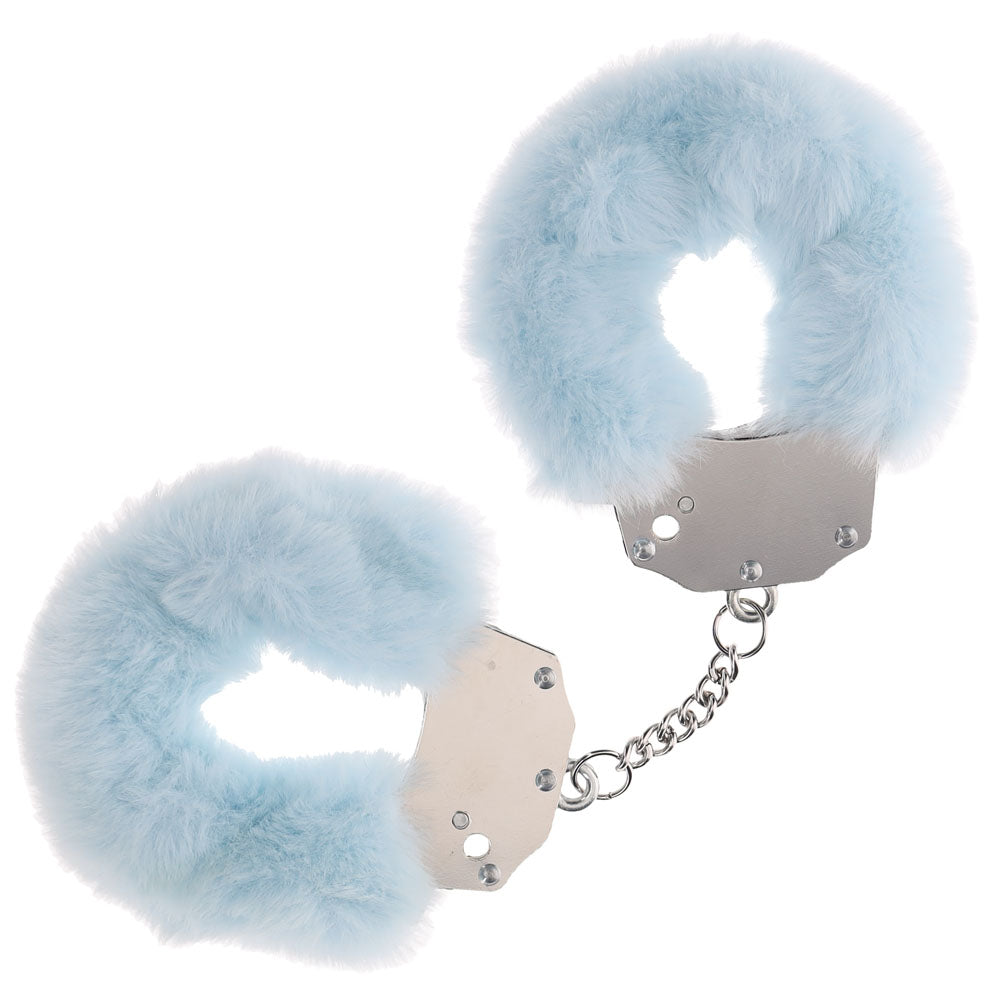 OUCH! Heavy-Duty Fluffy Cuffs 24.2cm Powder Blue Restraints Default Title > Bondage Gear > Restraints