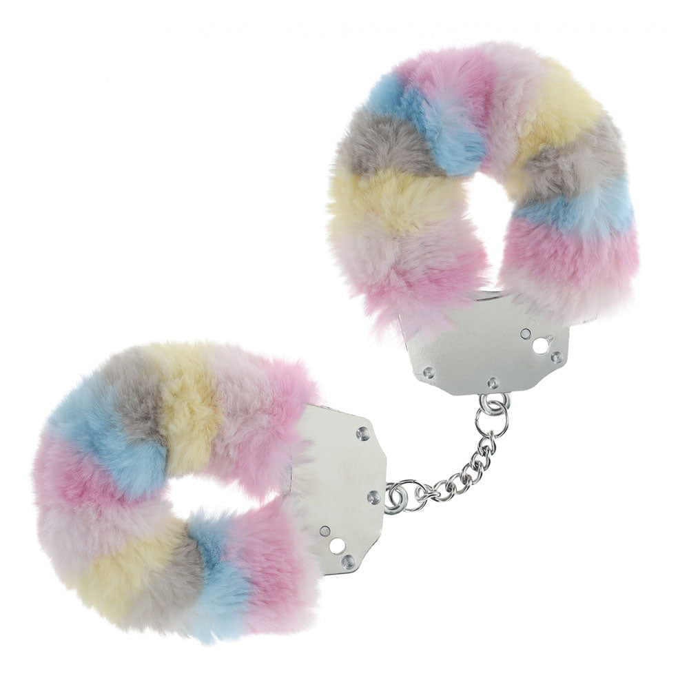 OUCH! Heavy-Duty Fluffy Cuffs Multicolour 2 Restraints > Bondage Gear > Handcuffs Main image
