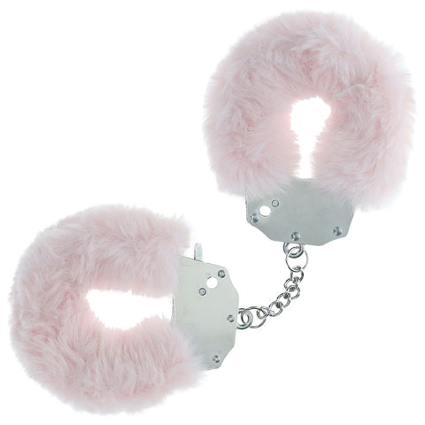 OUCH! Heavy-Duty Fluffy Cuffs - Powder - Powder Fluffy Restraints Pink > Bondage Gear > Handcuffs