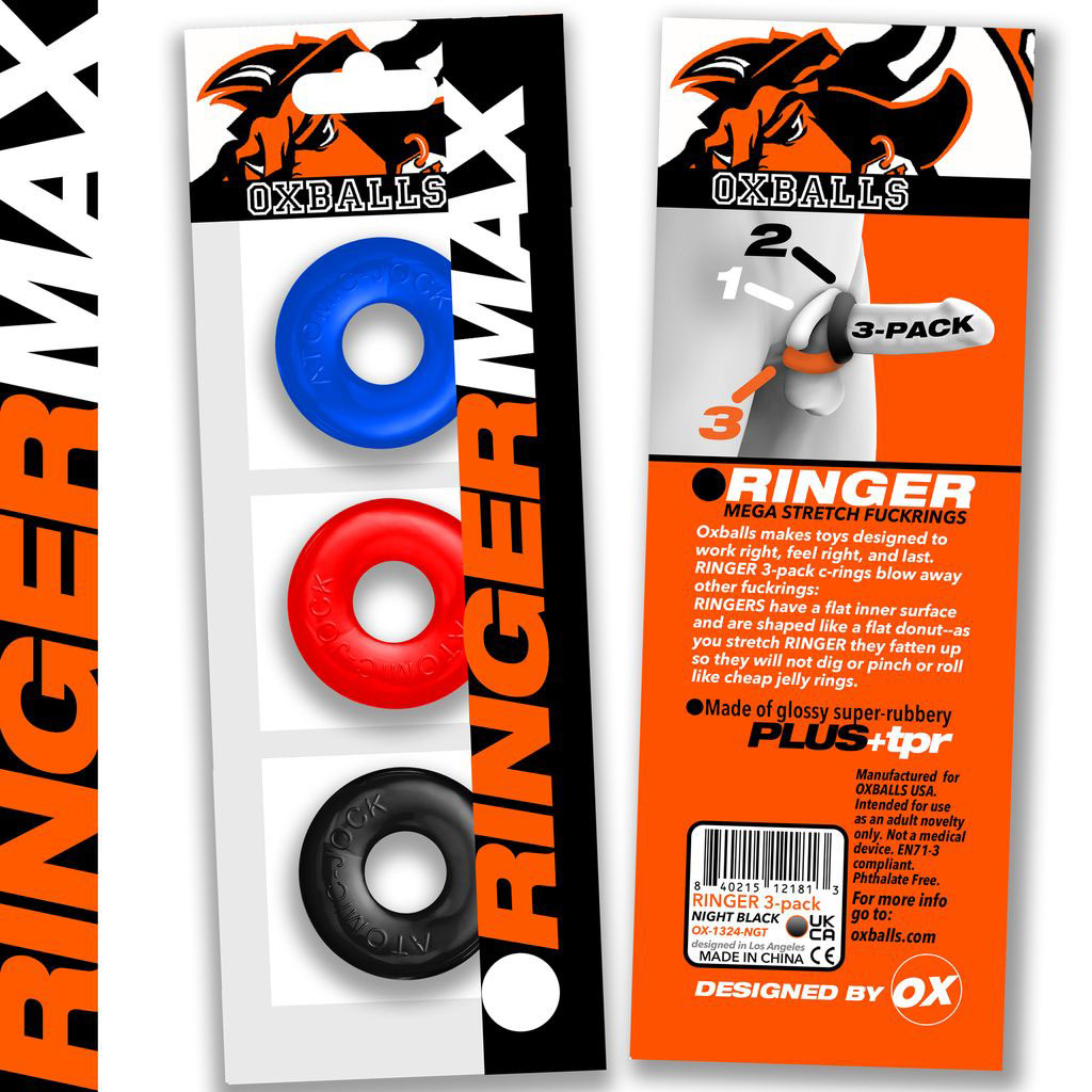 Ringer Max Three Piece Multi Colour Cockring Set > Cock Ring > Sets
