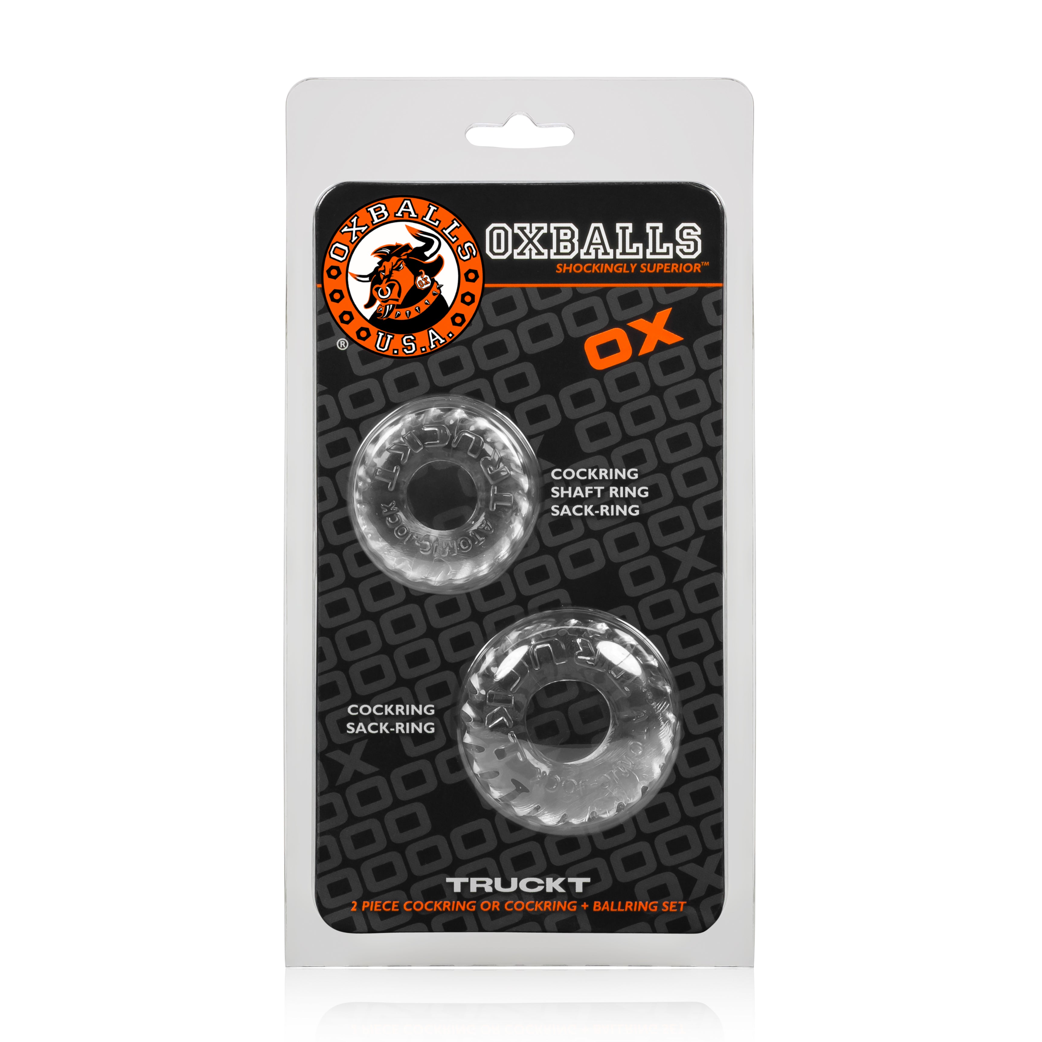 Oxballs Truckt 2-Pack (Clear) – Stretchy Clear Cockrings > Cock Ring > Sets Main image