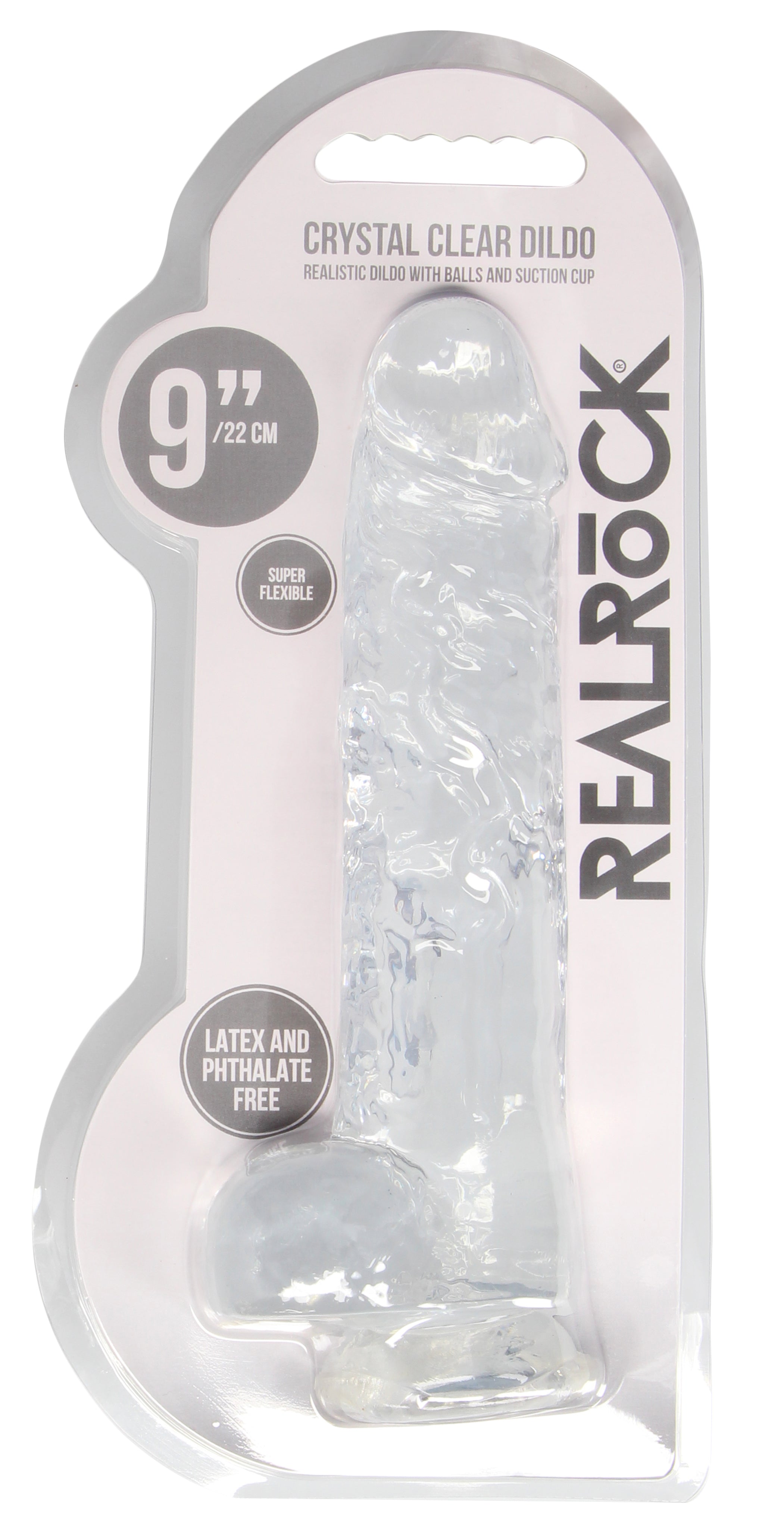 RealRock Crystal Clear 9 Inch Body-Safe Phthalate-Free TPE Realistic Dildo With Balls > Dildos > Realistic Dildos